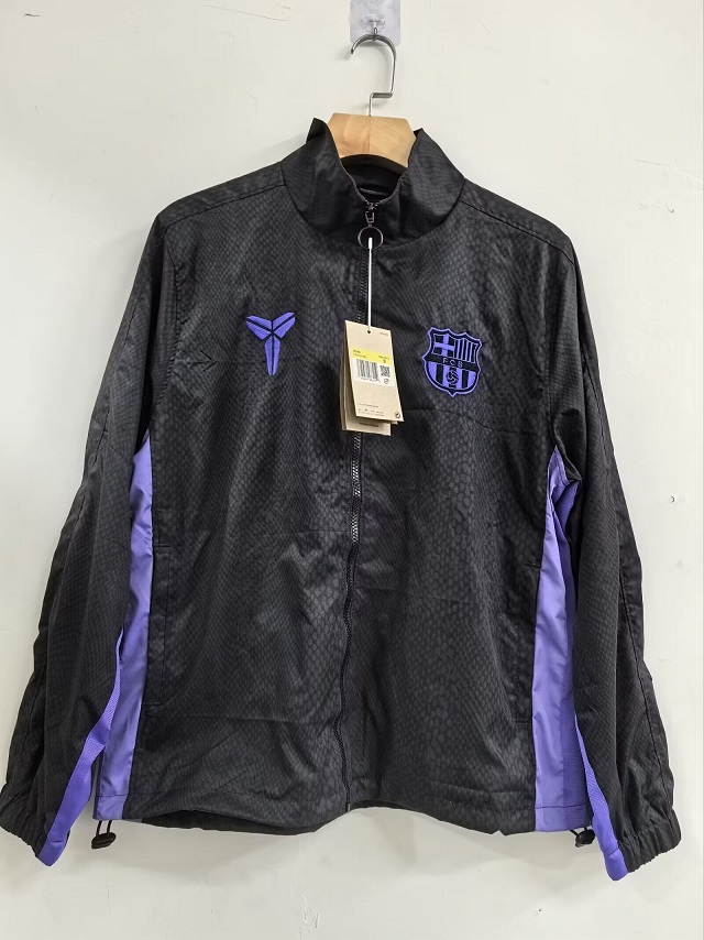 AAA Quality Barcelona 25/26 Wind Coat - Black/Purple